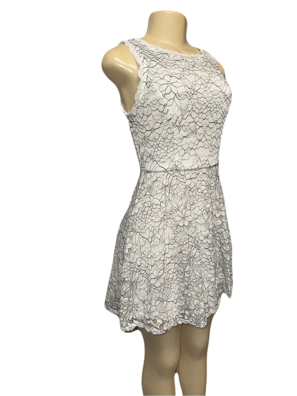 As U Wish White Floral Lace Mini Dress